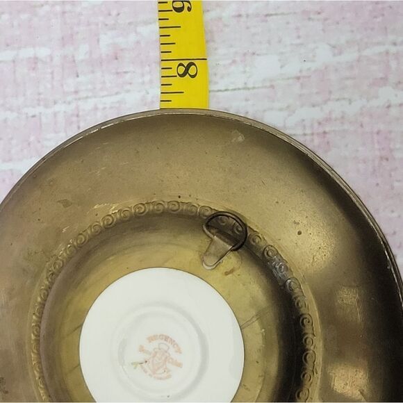 Brass Bone China Plate Wall Hanging - Picture 4 of 9